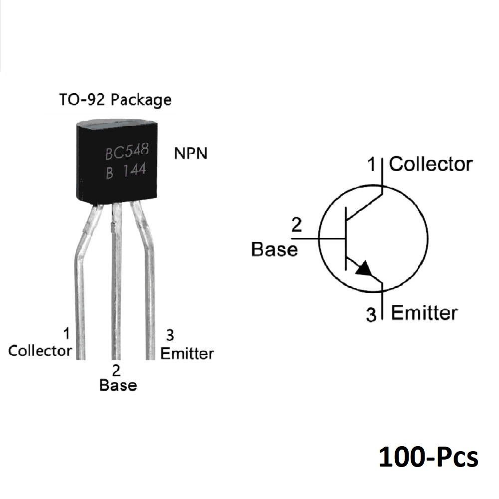Pack of 100 – BC548 NPN Low Noise Transistor Switching transistor